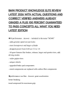 BMW PRODUCT KNOWLEDGE ELITE REVIEW LATEST 2026 WITH ACTUAL QUESTIONS AND CORRECT VERIFIED ANSWERS