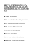 BODY ART PRACTICE SOLUTION EXAM COMPLETE QUESTIONS AND ANSWERS REVISED EDITION 2026