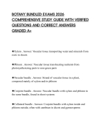 BOTANY BUNDLED EXAMS 2026 COMPREHENSIVE STUDY GUIDE WITH VERIFIED QUESTIONS AND CORRECT ANSWERS