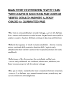 BRAIN STORY CERTIFICATION NEWEST EXAM WITH COMPLETE QUESTIONS AND CORRECT VERIFIED  ANSWERS