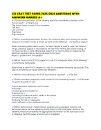 CCI CRAT TEST PAPER 2025/2026 QUESTIONS WITH ANSWERS MARKED A+ - DocMerit