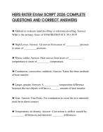 HERS RATER EXAM SCRIPT 2026 COMPLETE QUESTIONS AND CORRECT ANSWERS