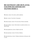 IBEC ELECTROLOGY LASER AND IPL ACTUAL EXAM PAPER 2026 QUESTIONS WITH SOLUTIONS GRADED A+