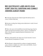 IBEC ELECTROLOGY LASER AND IPL EXAM SCRIPT 2026 FULL QUESTIONS AND CORRECT ANSWERS ALREADY PASSED