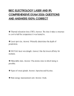 IBEC ELECTROLOGY LASER AND IPL COMPREHENSIVE EXAM 2026 QUESTIONS AND ANSWERS 100% CORRECT