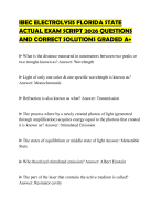 IBEC ELECTROLYSIS FLORIDA STATE ACTUAL EXAM SCRIPT 2026 QUESTIONS AND CORRECT SOLUTIONS GRADED A+