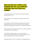 IBEC ELECTROLYSIS FLORIDA STATE EXAMINATION TEST 2026 COMPLETE QUESTIONS AND SOLUTIONS 100% CORRECT