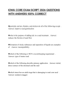 IOWA CORE EXAM SCRIPT 2026 QUESTIONS WITH ANSWERS 100% CORRECT - DocMerit