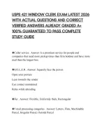 USPS 421 WINDOW CLERK EXAM LATEST 2026 WITH ACTUAL QUESTIONS AND ...