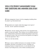 WGU C722 PROJECT MANAGEMENT EXAM PREP QUESTIONS AND ANSWERS 2026 STUDY ...