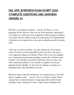 DHL ATPL INTERVIEW EXAM SCRIPT 2026 COMPLETE QUESTIONS AND ANSWERS GRADED A+