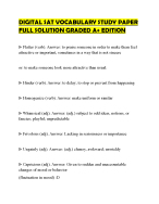 DIGITAL SAT VOCABULARY STUDY PAPER FULL SOLUTION GRADED A+ EDITION