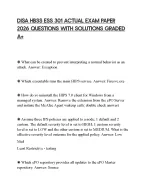 DISA HBSS ESS 301 PAPER 2026 QUESTIONS WITH SOLUTIONS - DocMerit