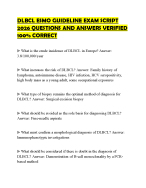 DLBCL ESMO GUIDELINE EXAM SCRIPT 2026 QUESTIONS AND ANSWERS VERIFIED 100% CORRECT