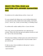 DMACC CNA FINAL EXAM 2026 QUESTIONS WITH ANSWERS - DocMerit