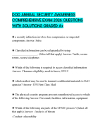 DOD ANNUAL SECURITY AWARENESS COMPREHENSIVE EXAM 2026 QUESTIONS WITH SOLUTIONS GRADED A+