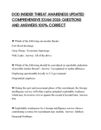 DOD INSIDER THREAT AWARENESS UPDATED COMPREHENSIVE EXAM 2026 QUESTIONS AND ANSWERS 100% CORRECT