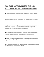 DOE CORE RCT EXAMINATION TEST 2026 FULL QUESTIONS AND VERIFIED SOLUTIONS
