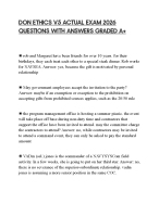 DON ETHICS V5 ACTUAL EXAM 2026 QUESTIONS WITH ANSWERS GRADED A+