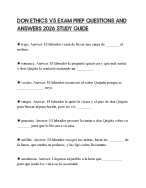 DON ETHICS V5 EXAM PREP QUESTIONS AND ANSWERS 2026 STUDY GUIDE