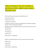 EXAM S1 OUR UNIVERSE 01 LIGHT AND THE UNIVERSE ALL QUESTIONS AND CORRECT ANSWERS ALREADY GRADED A+