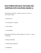 EXOS FITNESS SPECIALIST TEST BANK 2026 QUESTIONS WITH SOLUTIONS GRADED A+