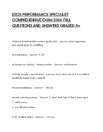EXOS PERFORMANCE SPECIALIST COMPREHENSIVE EXAM 2026 FULL QUESTIONS AND ANSWERS GRADED A+