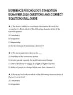 EXPERIENCE PSYCHOLOGY 5TH EDITION EXAM PREP 2026 QUESTIONS AND CORRECT SOLUTIONS FULL GUIDE