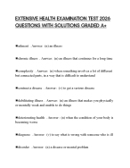 EXTENSIVE HEALTH EXAMINATION TEST 2026 QUESTIONS WITH SOLUTIONS GRADED A+