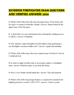 EXTERIOR FIREFIGHTER EXAM QUESTIONS AND VERIFIED ANSWERS 2026