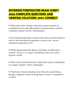 EXTERIOR FIREFIGHTER EXAM SCRIPT 2026 COMPLETE QUESTIONS AND VERIFIED SOLUTIONS 100% CORRECT
