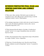EXTERIOR FIREFIGHTER FINAL EXAM 2026 VERIFIED QUESTIONS AND CORRECT SOLUTIONS