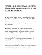 F-07 FIRE & EMERGENCY DRILL CONDUCTOR ACTUAL EXAM PAPER 2026 QUESTIONS WITH SOLUTIONS GRADED A+