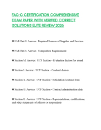 FAC-C CERTIFICATION COMPREHENSIVE EXAM PAPER WITH VERIFIED CORRECT SOLUTIONS ELITE REVIEW 2026