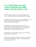 FAC-C CERTIFICATION EXAM SCRIPT COMPLETE QUESTIONS AND VERIFIED CORRECT ANSWERS GRADED A+ 2026