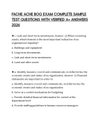 FACHE ACHE BOG EXAM COMPLETE SAMPLE TEST QUESTIONS WITH VERIFIED A+ ANSWERS 2026