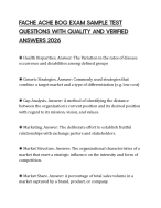 FACHE ACHE BOG EXAM SAMPLE TEST QUESTIONS WITH QUALITY AND VERIFIED ANSWERS 2026