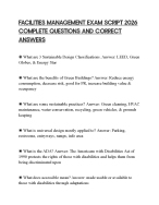 FACILITIES MANAGEMENT EXAM SCRIPT 2026 COMPLETE QUESTIONS AND CORRECT ANSWERS
