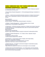 FAMILY MEDICINE PAEA TEST PAPER QUESTIONS AND ANSWERS GUARANTEE A+ 2025/2026