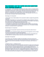 FBLA BUSINESS LAW TEST PAPER 2025/2026 QUESTIONS WITH ANSWERS GRADED A+