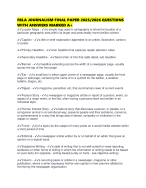 FBLA JOURNALISM FINAL PAPER 2025/2026 QUESTIONS WITH ANSWERS MARKED A+