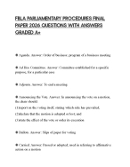 FBLA PARLIAMENTARY PROCEDURES FINAL PAPER 2026 QUESTIONS WITH ANSWERS GRADED A+