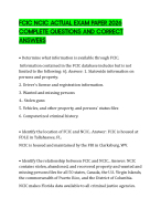 FCIC NCIC ACTUAL EXAM PAPER 2026 COMPLETE QUESTIONS AND CORRECT ANSWERS