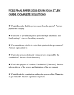 FCLE FINAL PAPER 2026 EXAM Q&A STUDY GUIDE COMPLETE SOLUTIONS