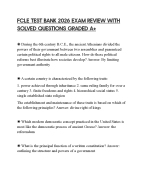 FCLE TEST BANK 2026 EXAM REVIEW WITH SOLVED QUESTIONS GRADED A+
