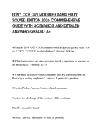 FDNY COF G71 MODULE EXAMS FULLY SOLVED EDITION 2026 COMPREHENSIVE GUIDE WITH SCENARIOS