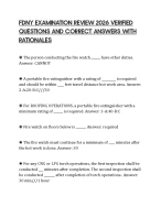 FDNY EXAMINATION REVIEW 2026 VERIFIED QUESTIONS AND CORRECT ANSWERS WITH RATIONALES