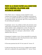 FDNY Q-01 EXAM PAPER 2026 QUESTIONS WITH VERIFIED SOLUTIONS AND ACCURATE ANSWERS
