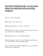 FDOT FINAL ESTIMATES LEVEL 1 ACTUAL EXAM PAPER 2026 QUESTIONS WITH SOLUTIONS GRADED A+