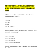 FE QUESTIONS ACTUAL EXAM REVIEW WITH CERTIFIED CORRECT SOLUTIONS 2026